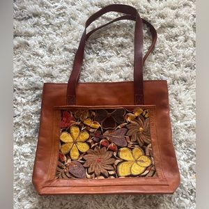 Handmade Imported Embroidered Mexican Leather Tote